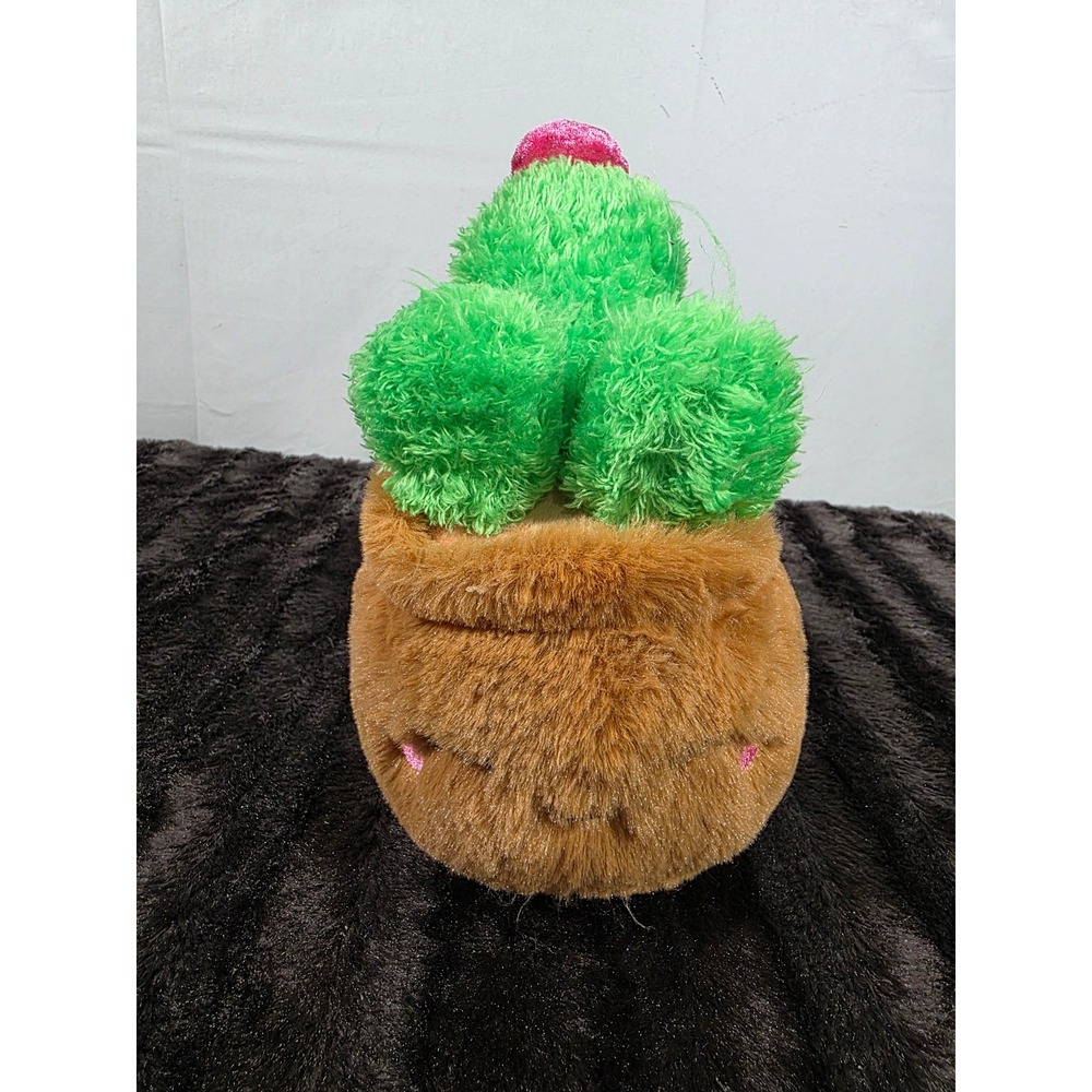 Greenbrier International Plush Cactus Stuffed Toy Green Pink Flower Pot 410056